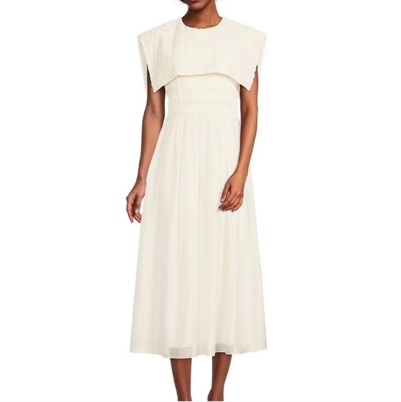 Antonio Melani x Jennifer Sumko "Alyssa" Shirred Bib Capelet Dress - Picture 6 of 15